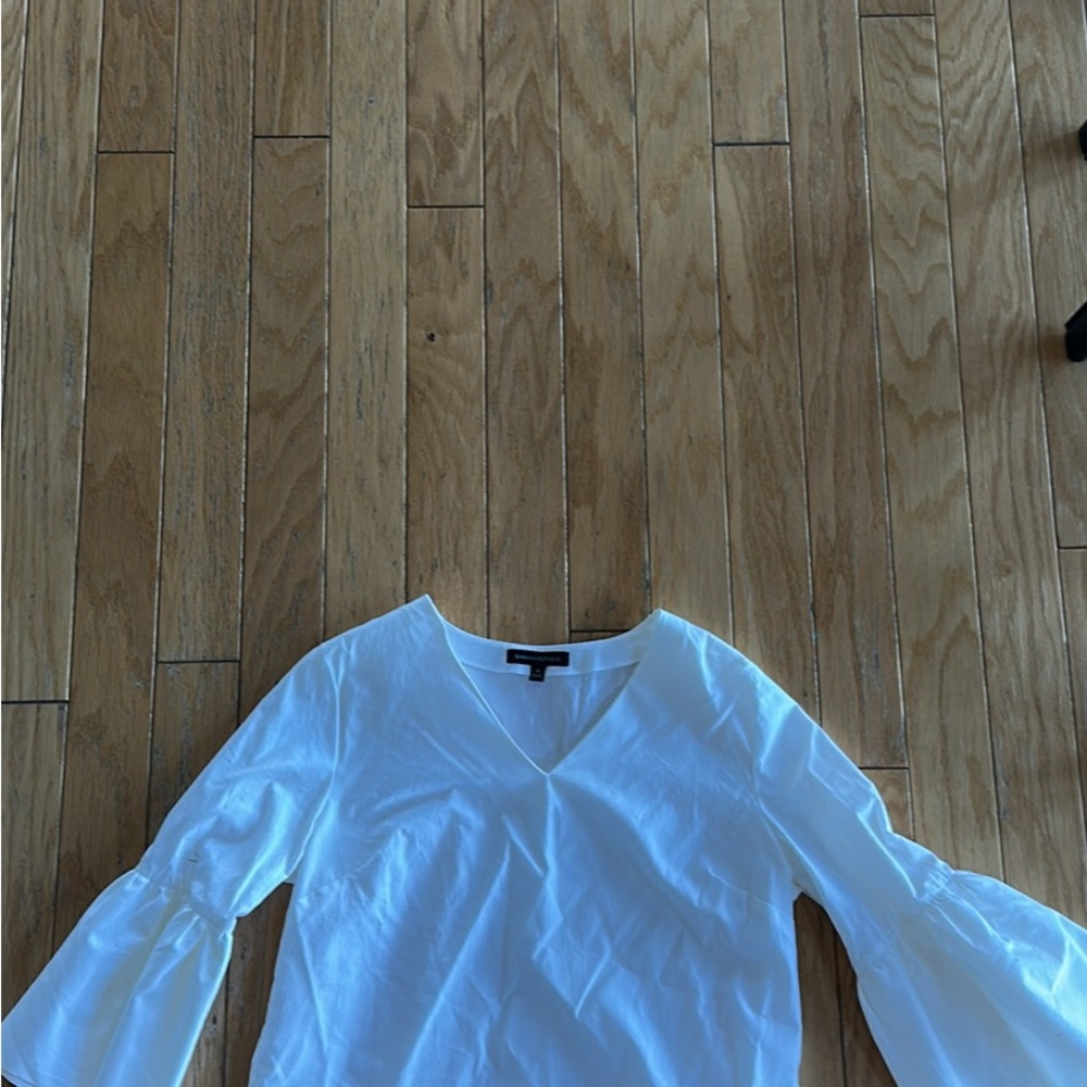 White V-Neck Women's Top